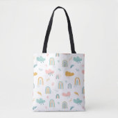 Fun Rainbow & Rain Cloud Pattern Draagtas (Voorkant)