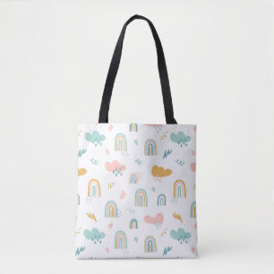 Fun Rainbow & Rain Cloud Pattern Draagtas