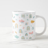 Fun Rainbow & Rain Cloud Pattern Extra Grote Beker (Rechts)
