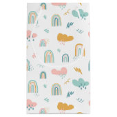 Fun Rainbow & Rain Cloud Pattern Klein Cadeauzakje (Achterkant)