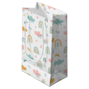 Fun Rainbow & Rain Cloud Pattern Klein Cadeauzakje