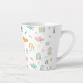 Fun Rainbow & Rain Cloud Pattern Latte Mok (Rechts)