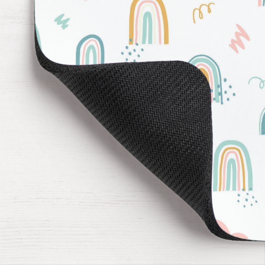 Fun Rainbow & Rain Cloud Pattern Muismat (Hoek)