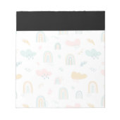 Fun Rainbow & Rain Cloud Pattern Notitieblok (Voorkant)