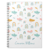 Fun Rainbow & Rain Cloud Pattern Notitieboek (Voorkant)