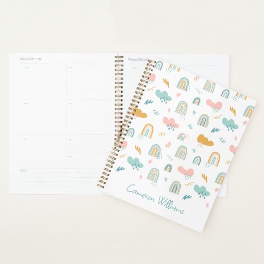 Fun Rainbow & Rain Cloud Pattern Planner (Display)