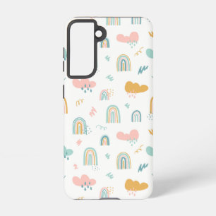 Fun Rainbow & Rain Cloud Pattern Samsung Galaxy Hoesje