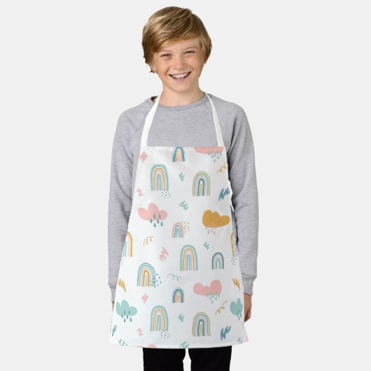 Fun Rainbow & Rain Cloud Pattern Schort (Gedragen)