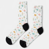 Fun Rainbow & Rain Cloud Pattern Sokken (Links)