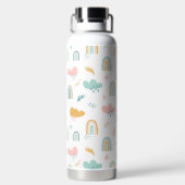 Fun Rainbow & Rain Cloud Pattern Waterfles (Achterkant)