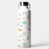Fun Rainbow & Rain Cloud Pattern Waterfles (Voorkant)