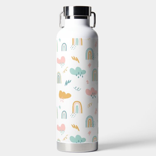 Fun Rainbow & Rain Cloud Pattern Waterfles (Voorkant)