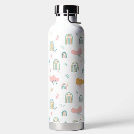 Fun Rainbow & Rain Cloud Pattern Waterfles (Links)