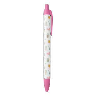 Fun Rainbow & Rain Cloud Pattern Zwarte Inkt Pen