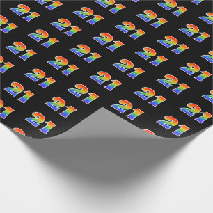 Fun Rainbow Spectrum Pattern "21" Event Number Cadeaupapier