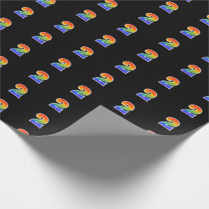 Fun Rainbow Spectrum Pattern "2" Event Number Cadeaupapier