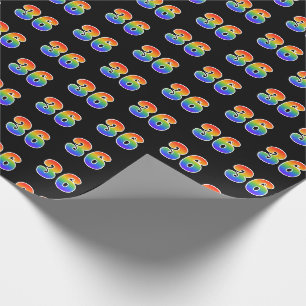 Fun Rainbow Spectrum Pattern "36" Event Number Cadeaupapier