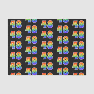 Fun Rainbow Spectrum Pattern "48" Event Number Tissuepapier