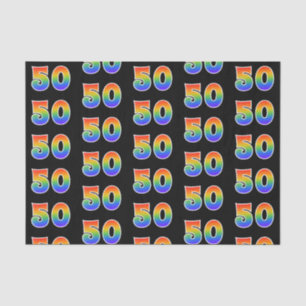 Fun Rainbow Spectrum Pattern "50" Event Number Tissuepapier