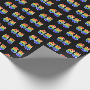 Fun Rainbow Spectrum Pattern "65" Event Number Cadeaupapier