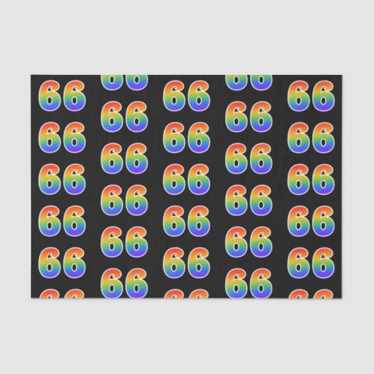 Fun Rainbow Spectrum Pattern "66" Event Number Tissuepapier (Voorkant)