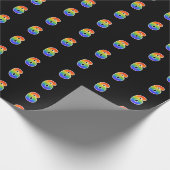 Fun Rainbow Spectrum Pattern "6" Event Number Cadeaupapier (Hoek)