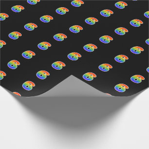 Fun Rainbow Spectrum Pattern "6" Event Number Cadeaupapier