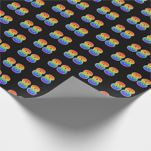 Fun Rainbow Spectrum Pattern "88" Event Number Cadeaupapier