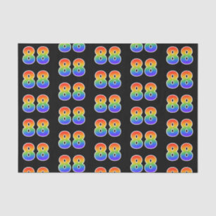 Fun Rainbow Spectrum Pattern "88" Event Number Tissuepapier