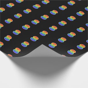 Fun Rainbow Spectrum Pattern "8" Event Number Cadeaupapier