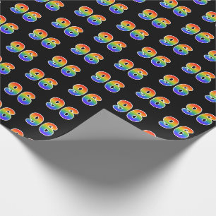 Fun Rainbow Spectrum Pattern "96" Event Number Cadeaupapier