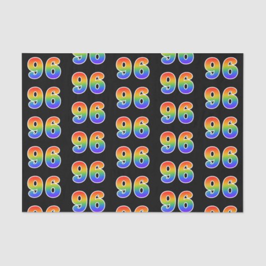 Fun Rainbow Spectrum Pattern "96" Event Number Tissuepapier (Voorkant)