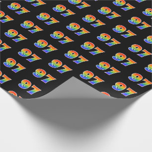 Fun Rainbow Spectrum Pattern "97" Event Number Cadeaupapier