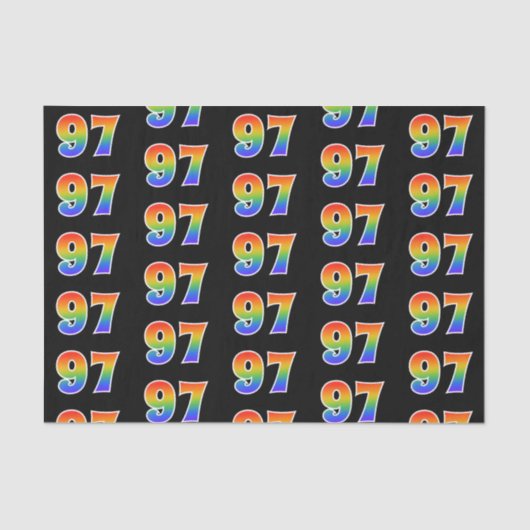 Fun Rainbow Spectrum Pattern "97" Event Number Tissuepapier (Voorkant)
