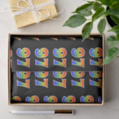 Fun Rainbow Spectrum Pattern "97" Event Number Tissuepapier (Geschenk)