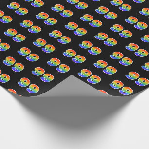 Fun Rainbow Spectrum Pattern "99" Event Number Cadeaupapier