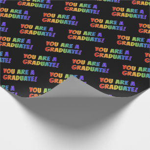 Fun Rainbow Spectrum Pattern: "JE BENT EEN AFSTUDE Cadeaupapier
