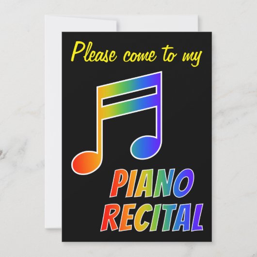 Fun Rainbow Spectrum Piano Considérant Invitation (Devant)