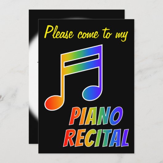 Fun Rainbow Spectrum Piano Considérant Invitation (Devant / Derrière)