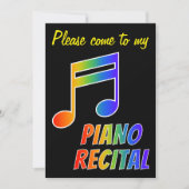 Fun Rainbow Spectrum Piano Overweging Uitnodiging (Voorkant)