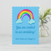 Fun Rainbow Wedding Kaart (Staand voorkant)