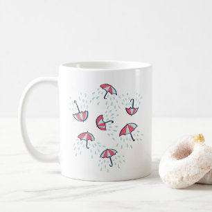 Fun Raining Cartoon Umbrella Pattern Koffiemok