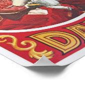 Fun red and gold circus poster met daarop te schri (Hoek)