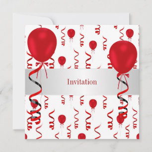 Fun Red Balloons Special Party Event Kaart