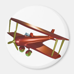 Fun Red Bi-plane Aviation Aerospace Flight Magneet