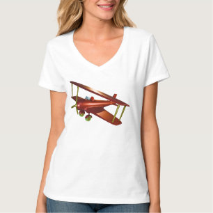 Fun Red Bi-plane Aviation Aerospace Flight T-shirt
