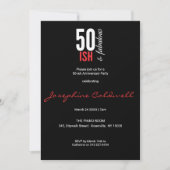 Fun Red & Black 50-ish et Fabulous Invitation (Devant)