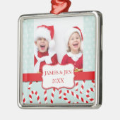 FUN RED BLUE MERRY CHRISTMAS PHOTO ORNEMENT (Gauche)