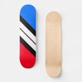 Fun Red Blue White Diagonal Racing Stripe Skateboard (Voorkant)