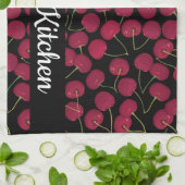 Fun Red Cherries | Jouw namen toevoegen Theedoek (Gevouwen)